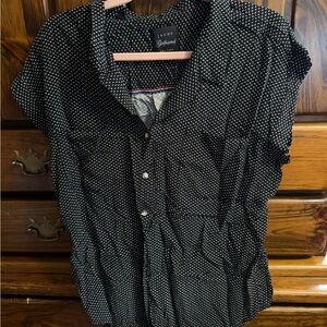 Jachs Girlfriend Black and White Hearts Blouse